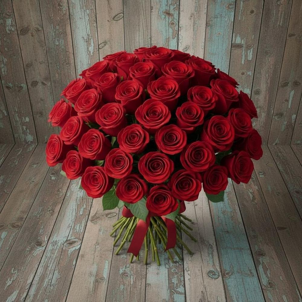 Букет 55 Красных роз Фридом в Ивановское