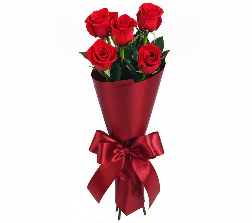 Букет 5 Красных роз Эдлесс Лав в Ивановское