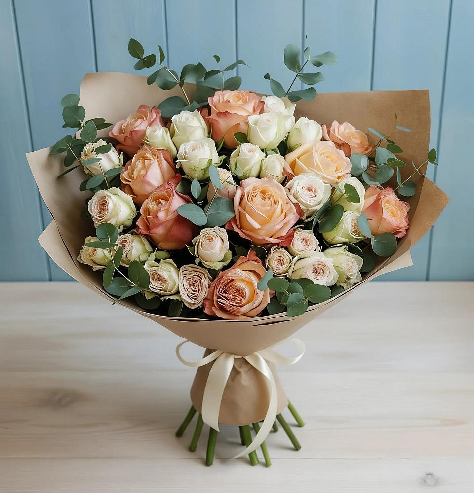 Букет цветов из: Альстромерии и Розы в Ивановское