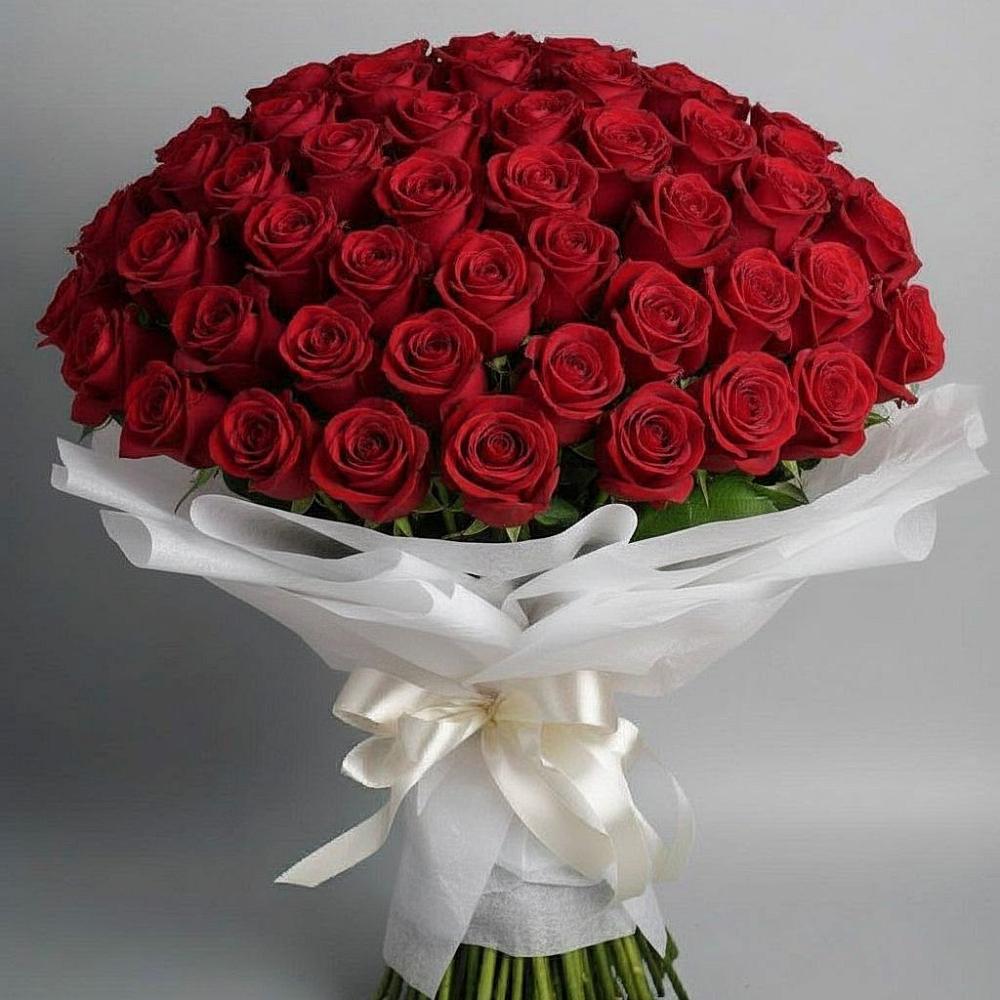 Букет 101 Красная роза Блэк Мэджик в Ивановское