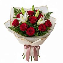 Букет цветов из:  Лилии и Розы #REPLACE_PRED# Ивановское