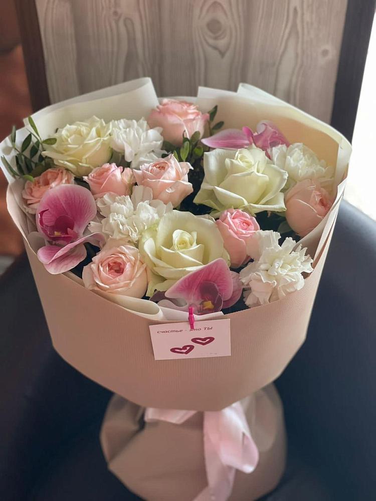 Букет цветов из: Орхидеи, Розы и Гвоздики в Ивановское