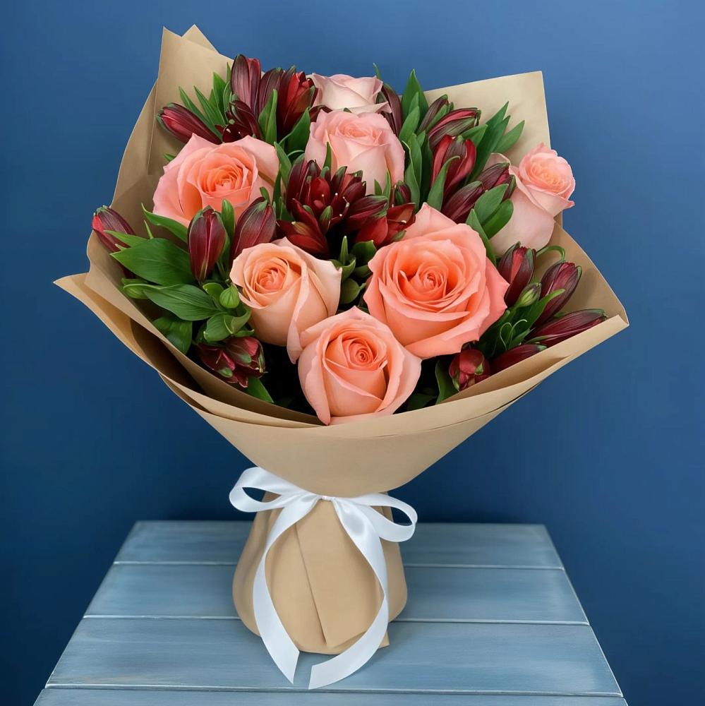 Букет цветов из: Розы и Альстромерии в Ивановское