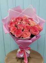 Букет 15 Розовых роз Равель в Ивановское